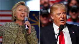 Ứng cử viên tổng thống Đảng Dân chủ Hillary Clinton (trái) và ứng cử viên tổng thống Đảng Cộng hòa Donald Trump