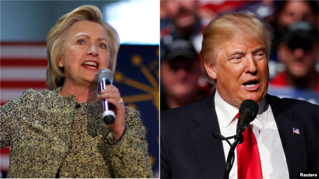 Ứng cử viên tổng thống Hillary Clinton (trái) và Donald Trump.