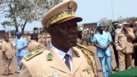 Guinea's Brigadier General Namory Traore takes part in a funeral ceremony in Conakry, Guinea, Feb. 13, 2013.