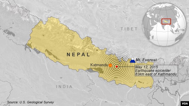 Những chấn động của vụ động đất mới nhất ở Nepal có thể được cảm nhận ở khắp Ấn Độ và Bangladesh.