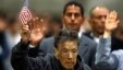 Ninety-seven-year-old Mercedes Rosa Ruiz Mejia from Nicaragua joins over 5,000 other immigrants taking the oath of citizenship during a naturalization ceremony in Los Angeles, California, April 16, 2013. 