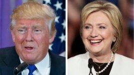 Hai ứng cử viên tổng thống đang dẫn đầu, Donald Trump của Đảng Cộng hòa (trái) và Hillary Clinton của Đảng Dân chủ.