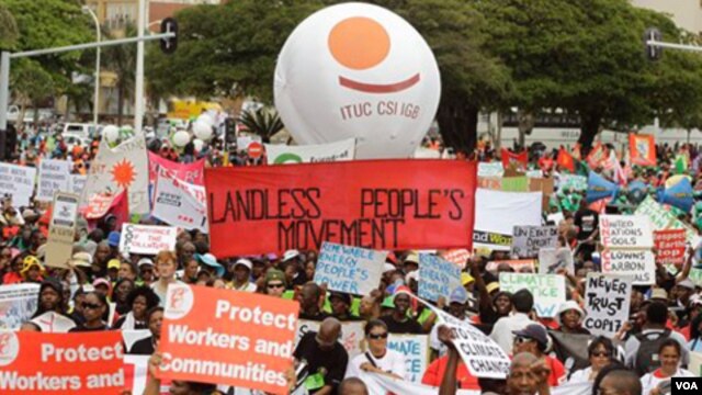 La Conferencia sobre Cambio Climático en Durban, Sudáfrica, tuvo su "día mundial de protesta".