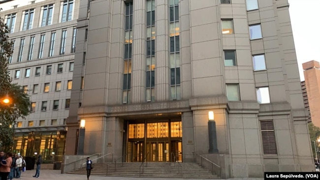 Corte federal en Manhattan, NY, donde se realiza el juicio a Antonio 'Tony' Hernández por narcotráfico. VOA.