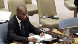 Youssoufou Bamba, UN Ivory Coast Ambassador speaking at Security Council, Jul 26, 2012 (UN photo)