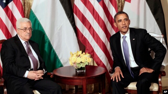 Tổng thống Mỹ Barack Obama và Tổng thống Palestine Mahmoud Abbas trong một cuộc họp ở New York (hình năm 2011)