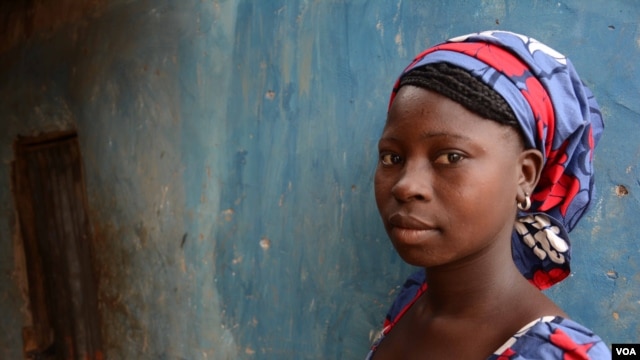 Saratu,19, managed to jump of the truck and escape the insurgents. (Katarina Höije/VOA)