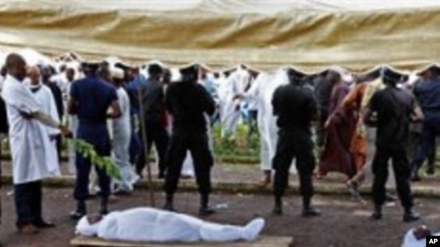 Bodies of people killed during a rally are seen at the capital's main mosque in Conakry, Guinea (File Photo - 02 Oct 2009)