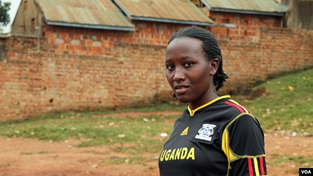 18- year-old Zaituni Uzamukunda runs a program to get girls into school using soccer, February 15, 2013. (Hilary Heuler / VOA News)