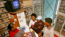 Some Kenyan filmmakers have been inspired by the success of Nigeria's film industry, whose content is available at this shop in Nairobi, July 14, 2006.