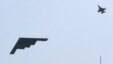 U.S. Air Force B-2 stealth bomber flies over near Osan U.S. Air Base in Pyeongtaek, south of Seoul, South Korea, March 28, 2013. 
