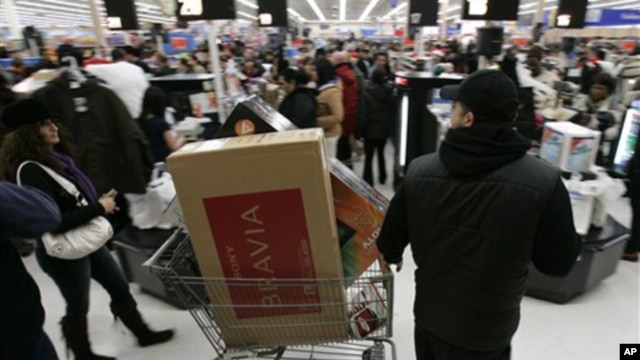Holiday shoppers in stores