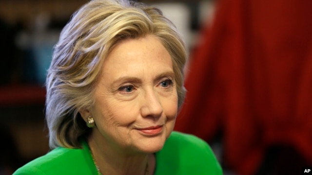 Democratic presidential candidate Hillary Rodham Clinton, April 14, 2015.