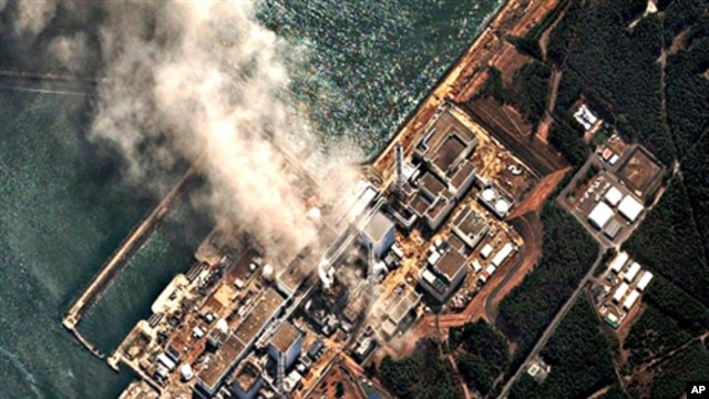 The earthquake and tsunami damaged Fukushima Daiichi nuclear plant located in the town of Okuma in the Futaba District of Fukushima Prefecture, Japan, on March 14, 2011