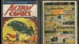 Image provided by Metropolis Collectibles/ComicConnect, Corp., shows the front and back cover of  'Action Comics No. 1' from 1938, featuring the debut of Superman.