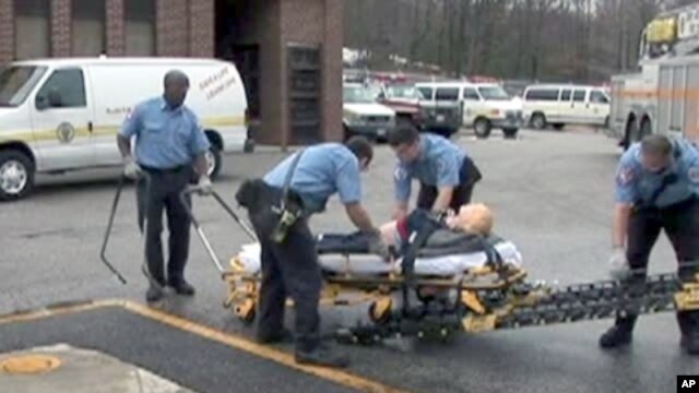 This stretcher, ramp and winch system can load a patient weighing up to 680 kilograms into an ambulance.