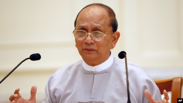 Le président birman Thein Sein au palais présidentiel, à Naypyitaw