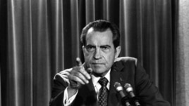 President Richard Nixon tells a White House news conference on March 15, 1973, that he will not allow his legal counsel, John Dean, to testify to Congress in the Watergate investigation