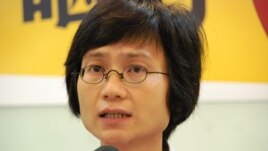 香港國民教育科家長關注組發起人陳惜姿(攝影﹕美國之音湯惠芸)