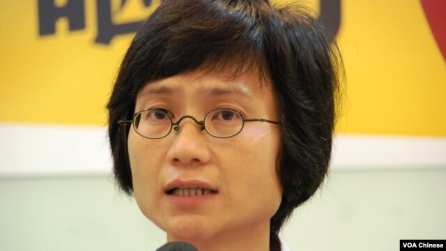 香港國民教育科家長關注組發起人陳惜姿(攝影﹕美國之音湯惠芸)