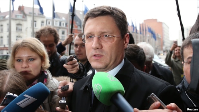 Russian Energy Minister Alexander Novak arrives for gas talks between the European Union, Russia and Ukraine at the EU Commission headquarters in Brussels, October 29, 2014.