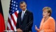 Presiden AS Barack Obama (kiri) dan Kanselir Jerman Angela Merkel di Berlin, Rabu (19/6). 