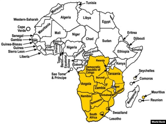 Map of SADC (World Bank)