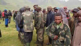 Nyatura militia combatants at an army camp in North Kivu, DRC (N. Long, VOA)