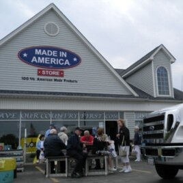 Tourists stop by the Made in America store in Elma, New York.