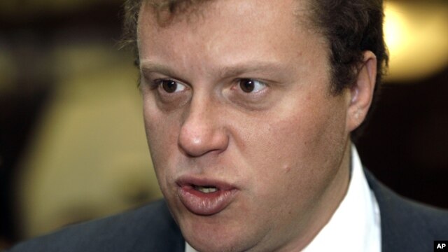 The head of Russian Mirax construction group Sergei Polonsky seen during the Global Investment & Finance Forum in Moscow, Russia, Monday, March 2, 2009. (AP Photo/Mikhail Metzel)