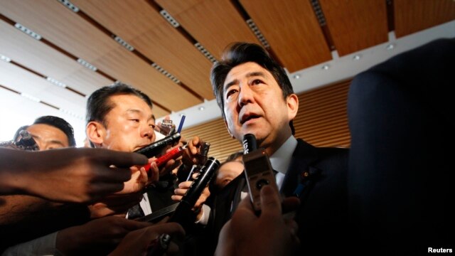 Japanski premijer Šinzo Abe tokom konferencije za medije u Tokiju