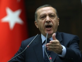 Turkey's Prime Minister Recep Tayyip Erdogan addresses supporters and lawmakers at the parliament in Ankara, Turkey, May 14, 2013.