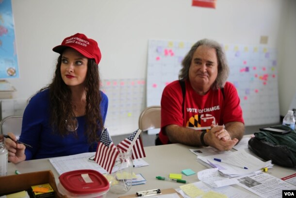 Trump supporters in Anne Arundel County, Maryland. (Photo: J. Oni / VOA)