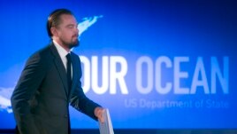 Tài tử Hollywood Leonardo DiCaprio tại hội nghị “Ðại Dương của Chúng ta”.