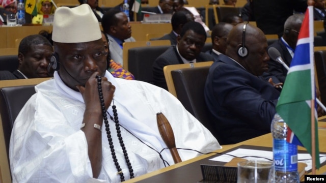 Gambia's President Yahya Jammeh attends the leaders meeting at the African Union in Addis Ababa, Ethiopia, July 15, 2012.