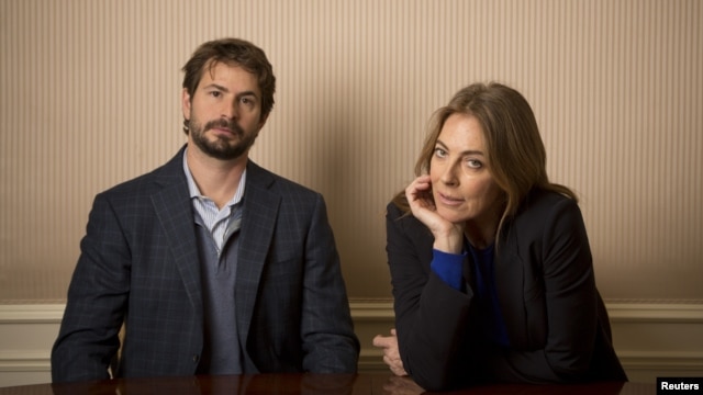 Sutradara 'Zero Dark Thirty' Kathryn Bigelow dan penulis skenario film tersebut, Mark Boal.