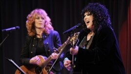 Nancy Wilson, left, and her sister Ann of the band Heart