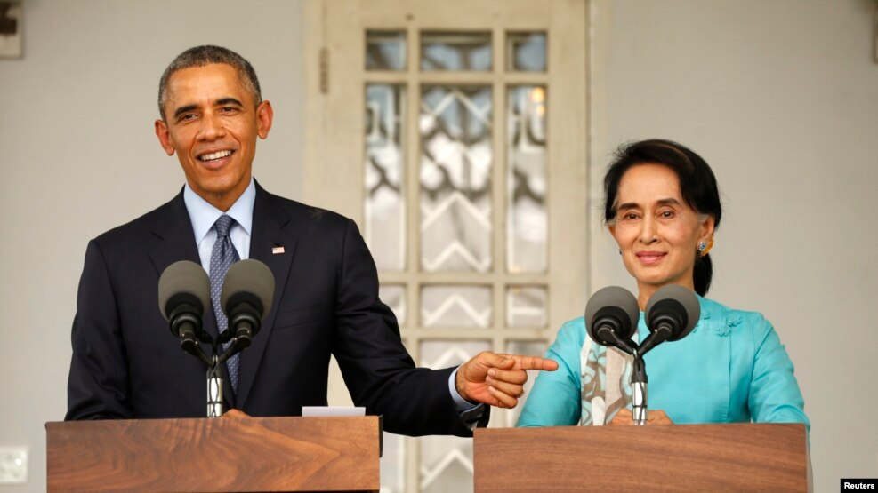 အေမရိကန္သမၼတ Barack Obama နဲ႔ ေဒၚေအာင္ဆန္းစုၾကည္တို႔ ၂၀၁၄ တုန္းက ေတြ႔ဆံုစဥ္