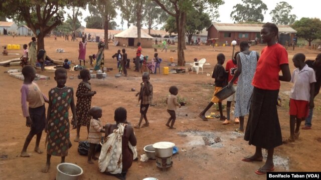 FILE - South Sudan refugees at Kiryandongo settlement camp in Uganda. 