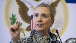 U.S. Secretary of State Hillary Clinton speaks at an event in Copenhagen, May 31, 2012. 