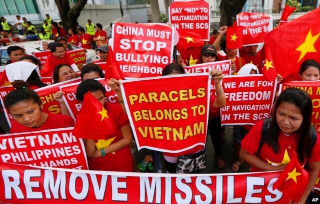 Biểu tình chống Trung Quốc tại Manila, Philippines.