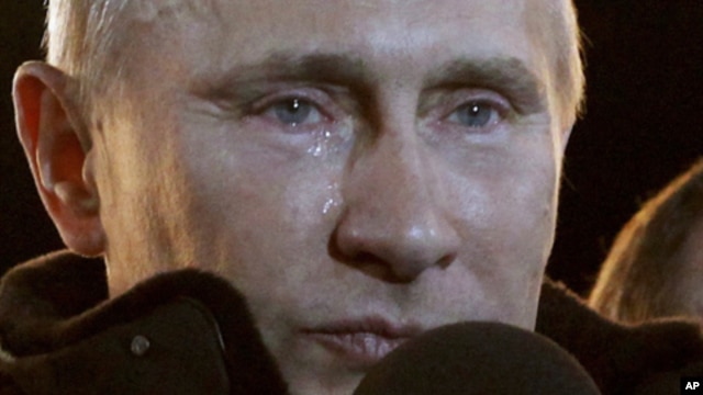 Ông Putin rơi lệ khi tuyên bố đắc cử trong cuộc bầu cử tổng thống hôm Chủ nhật 4/3/2012