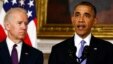 U.S. President Barack Obama speaks next to Vice President Joe Biden (L) about the devastating tornadoes and severe weather impacting Oklahoma, at the White House in Washington, May 21, 2013. 