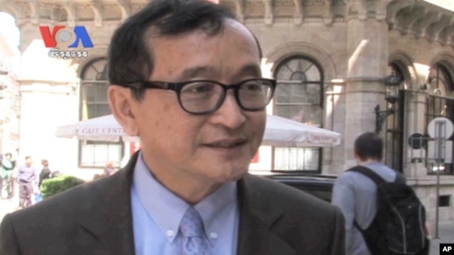 Sam Rainsy is in exile abroad, facing imprisonment on charges he says are politically motivated should he return to Cambodia.