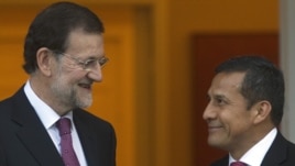 Ollanta Humala recibe al primer ministro español Mariano Rajoy en Palacio de Gobierno.