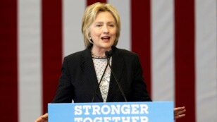 Democratic presidential candidate Hillary Clinton speaks about the economy at Fort Hayes Vocational School in Columbus, Ohio, June 21, 2016.