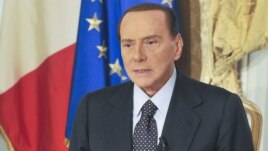 Former Italian Prime Minister Silvio Berlusconi speaks during his video message recording where he confirmed that he would not lead his centre-right People of Freedom (PDL) party in next year's election in Rome, October 25, 2012.