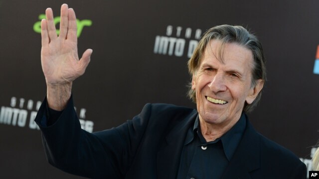 FILE - Leonard Nimoy arrives at the Los Angeles premiere of 