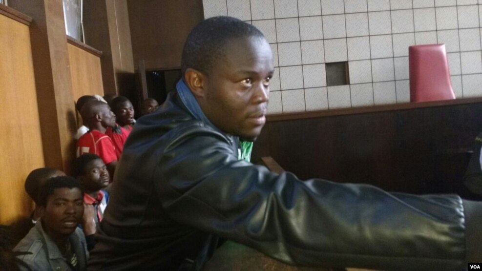 Tajamuka-Sesijikile Campaign spokesman Promise Mkwananzi in court on Saturday.