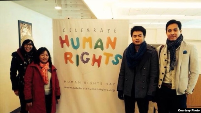 Cô Ann Phạm và các thành viên trong phái đoàn vận động cho nhân quyền Việt Nam đến New York